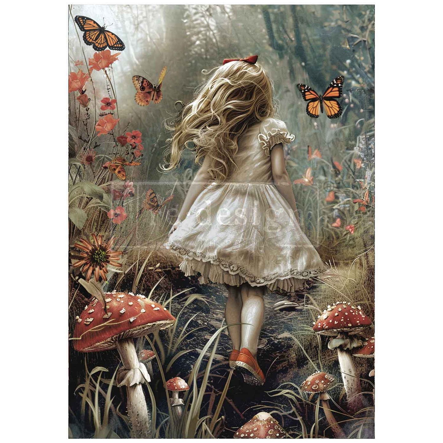DREAMLIKE TRAILS - REDESIGN A1 DECOUPAGE FIBRE PAPER - 1 sheet, 23.4″x33.1″