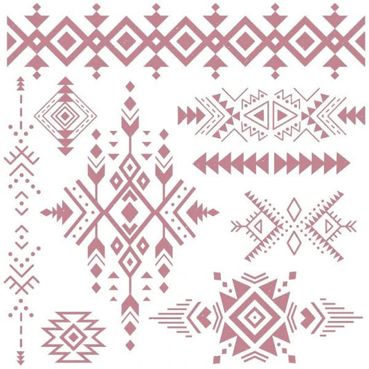 TRIBAL PRINTS - Clearly -Aligned Decor Stamps - 12" x 12" Clear cling