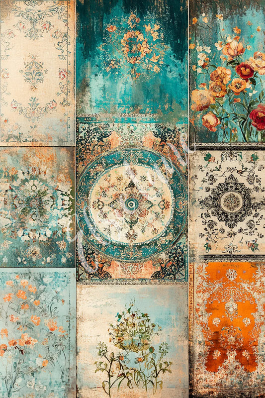 TURKISH RUGS - ELSIE LANE DECOUPAGE TISSUE PAPER - 21" BY 29"