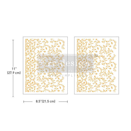 VINEYARD ELEGANCE - MIDDY FOIL TRANSFER - KACHA -  – 2 SHEETS, 8.5″x11″