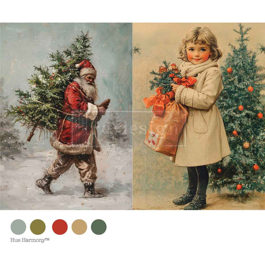 VINTAGE TIDINGS - A4 Decoupage – 1 sheet, 8.27″x11.69″