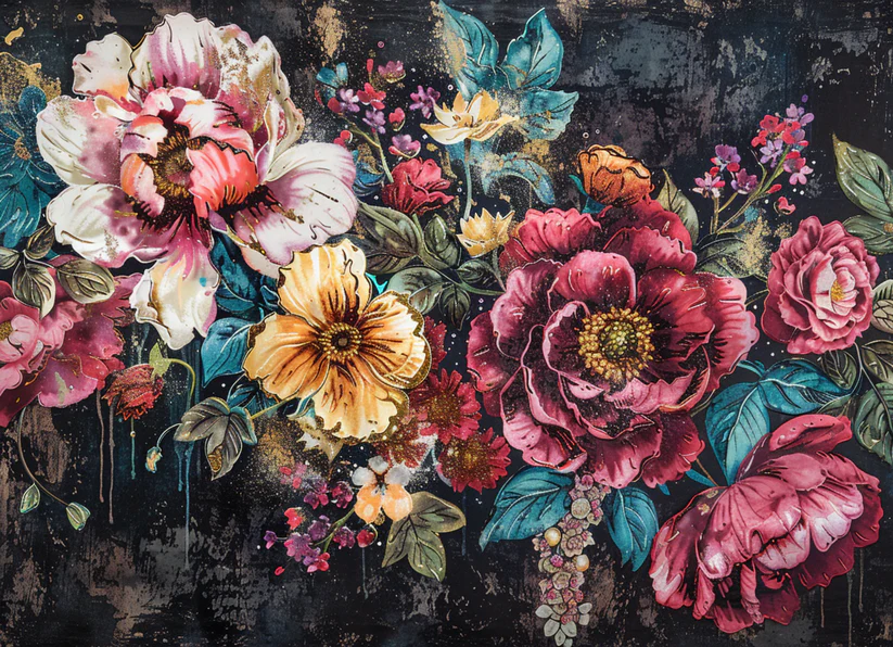 VELVET NIGHT - ELSIE LANE DECOUPAGE TISSUE PAPER - 29" BY 21"