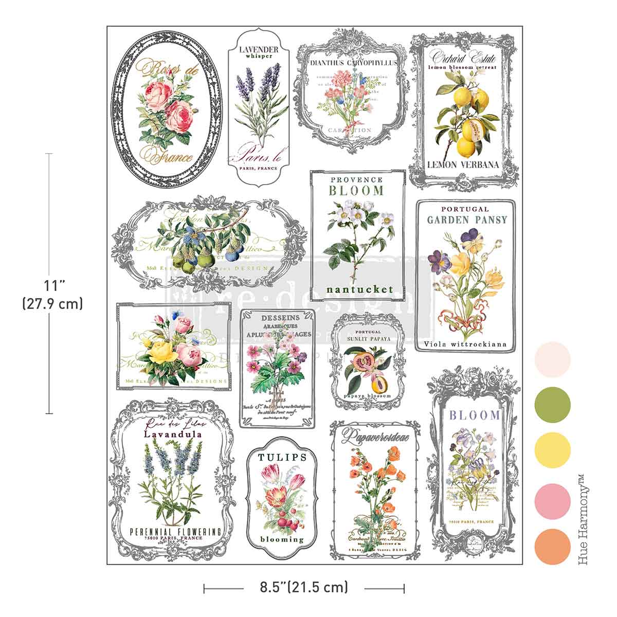 WHISPERS & PETALS - H2O Transfers Single Sheet– 1 sheet, 8.5″x11″