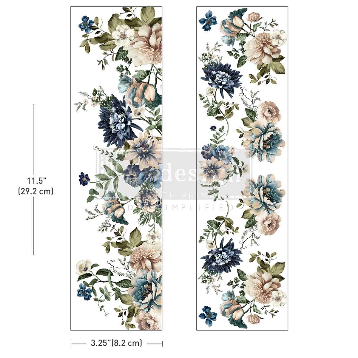 WHISPERS OF INDIGO - Luxe Transfers®   – 2 sheets, 3.25″x11.5″