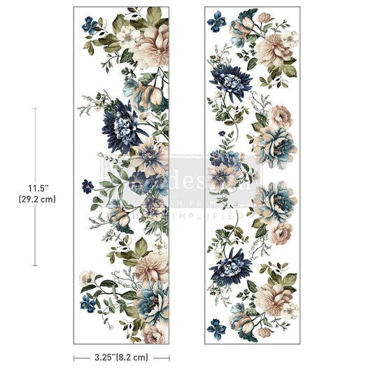 WHISPERS OF INDIGO - Luxe Transfers® – 2 sheets, 3.25″x11.5″