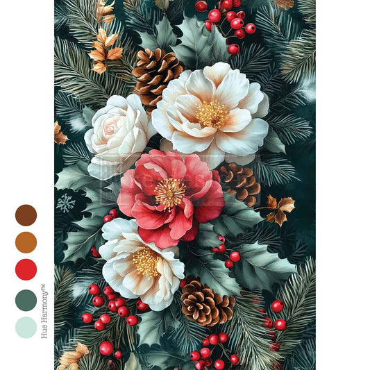 WINTER'S GRACE -  A4 Decoupage  – 1 sheet, 8.27″x11.69″