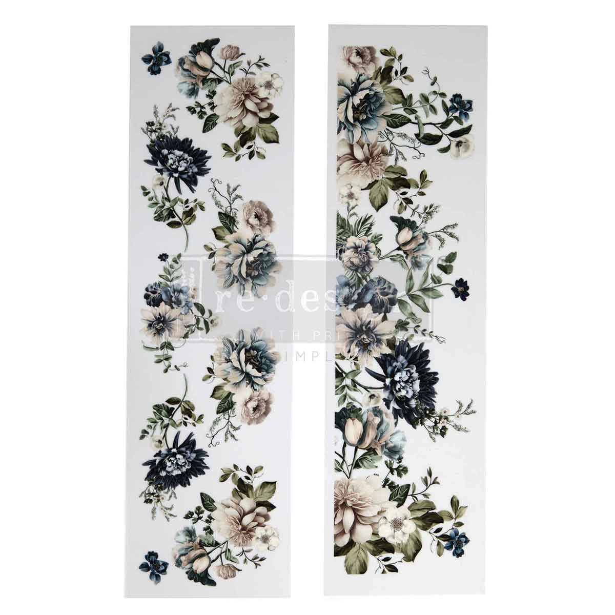 WHISPERS OF INDIGO - Luxe Transfers®   – 2 sheets, 3.25″x11.5″