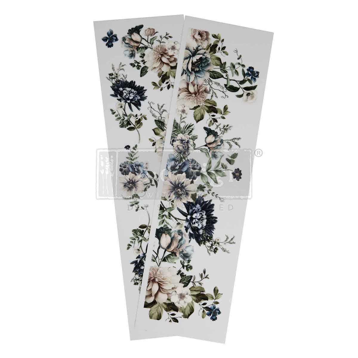 WHISPERS OF INDIGO - Luxe Transfers®   – 2 sheets, 3.25″x11.5″