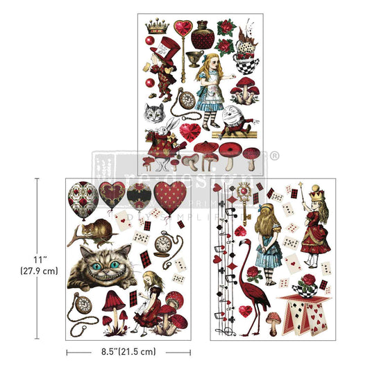 WONDERLAND IMPRESSIONS - REDESIGN MIDDY TRANSFERS -  3 sheets, 8.5″x11″