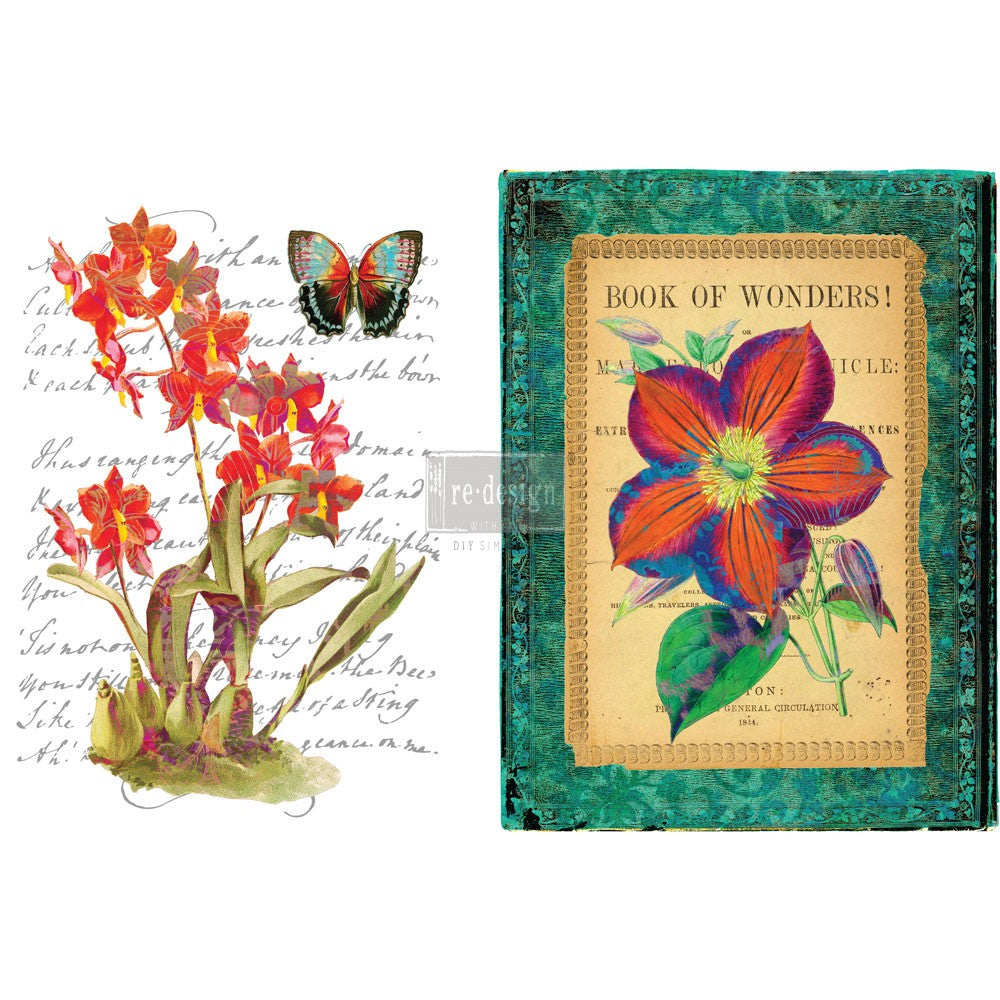 WONDROUS FLORA - REDESIGN WITH PRIMA LARGE TRANSFER - 24' BY 35"