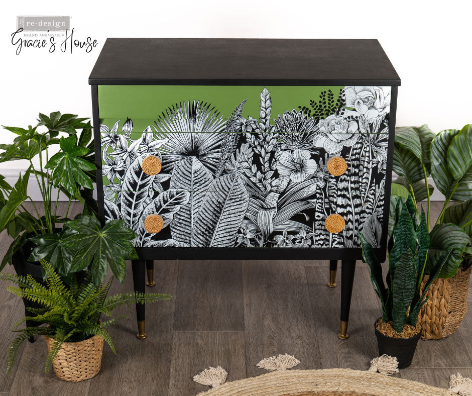 ABSTRACT JUNGLE - LARGE TRANSFER  - Redesign with Prima - 24" by 35"