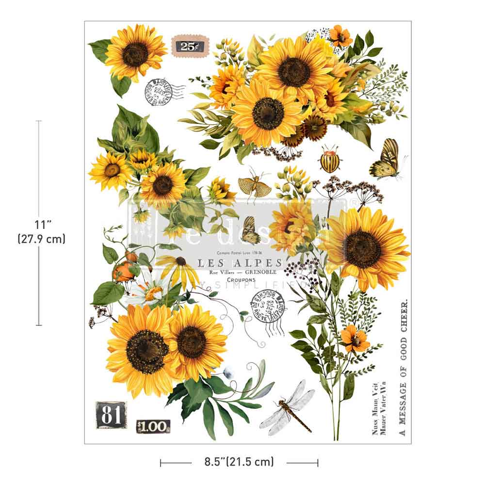 RUSTIC AMBER PETALS - H2O Transfers Single Sheet - 1 sheet, 8.5″x11″