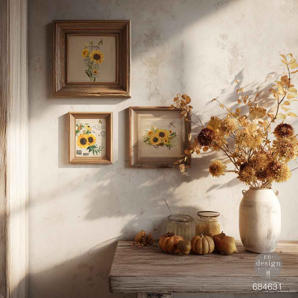 RUSTIC AMBER PETALS - H2O Transfers Single Sheet - 1 sheet, 8.5″x11″