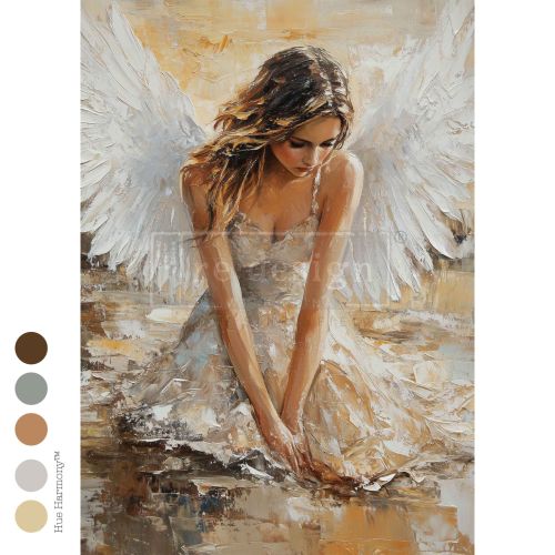 ANGELIC REVERIE - A3 Decoupage Fiber – 1 sheet, 11.7″x16.5″