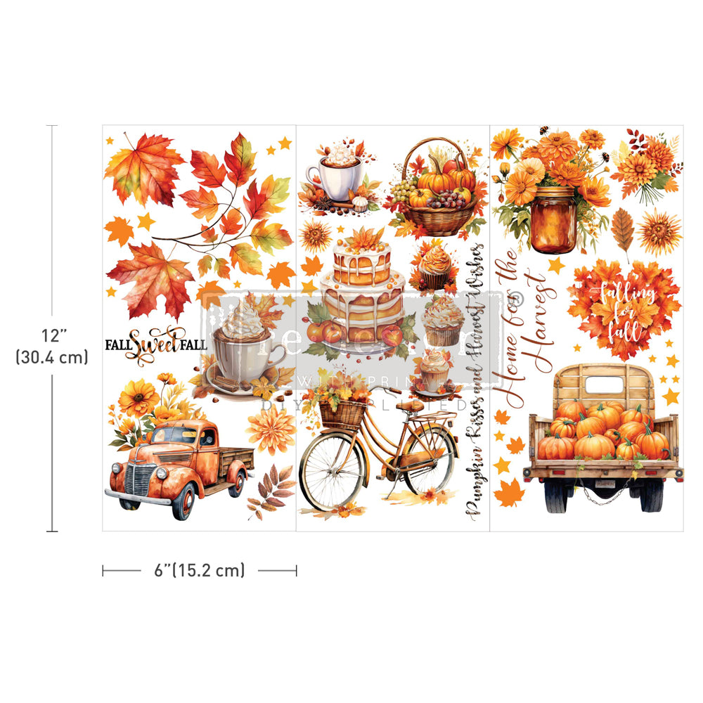 AUTUMN SPLENDOR - SMALL TRANSFERS- – 3 SHEETS, 6″X12″