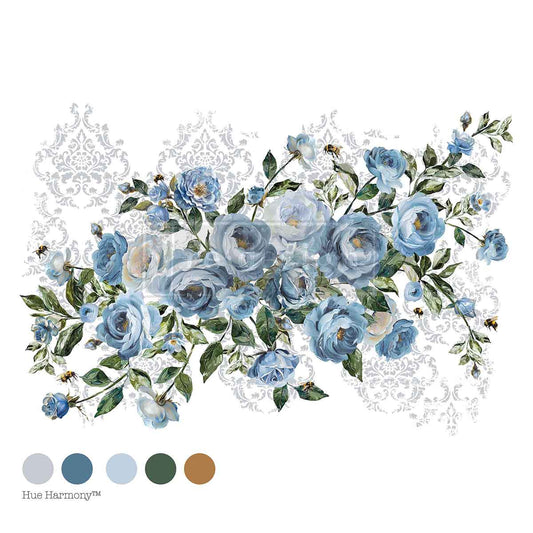 AZURE BLOSSOM - DECOR TRANSFERS® - size 24″x35″, cut into 4 sheets