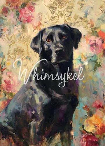 BLACK LAB -  WHIMSYKEL DESIGNS - 21 " x 29" - DECOUPAGE 18LB TISSUE PAPER