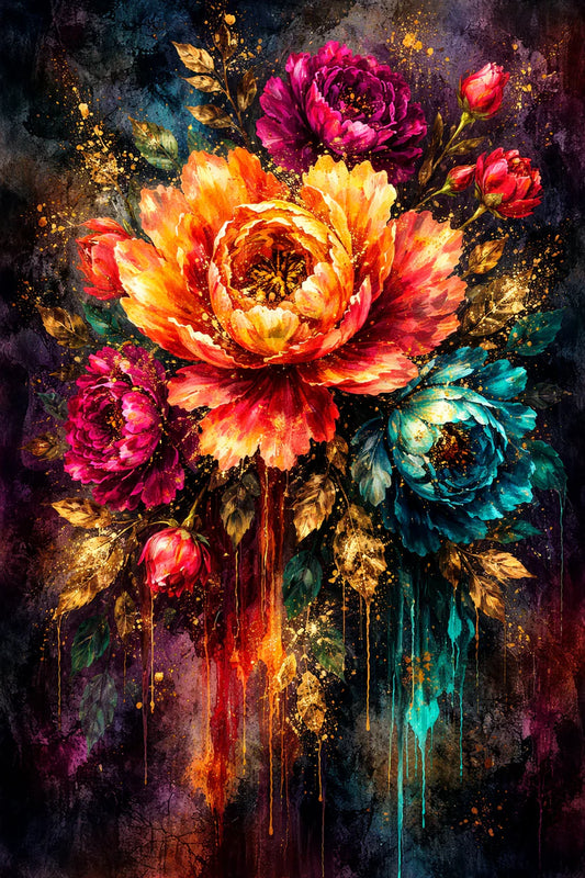 BLOOM LIKE FIRE - ELSIE LANE DECOUPAGE TISSUE PAPER - 29" BY 21"