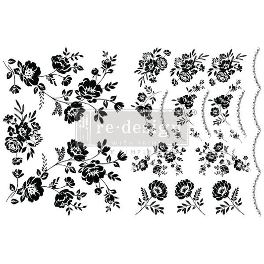 BLOSSOMY - 2 SHEETS , 8.5" X 11" - H20 TRANSFERS