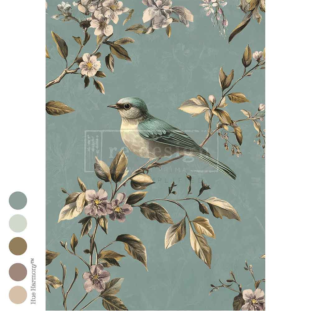 BLUE SONG - A1 Decoupage Fiber - – 1 sheet, 23.4″x33.1″