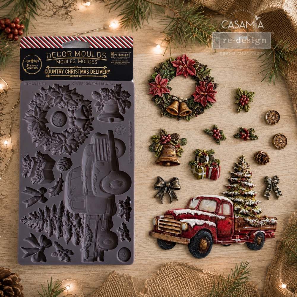 COUNTRY CHRISTMAS DELIVERY - DECOR MOULDS  – 1 pc, 5″x8″x8mm
