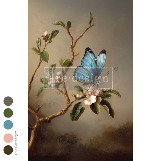 CERULEAN SOLILOQUY - DECOUPAGE FIBER - 1 SHEET - 19.5" X 30"