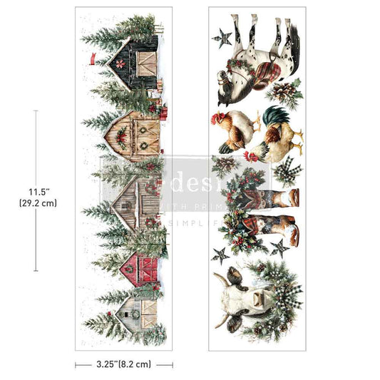 CHRISTMAS ON THE FARM -  Luxe Transfers® – 2 sheets, 3.25″x11.5″