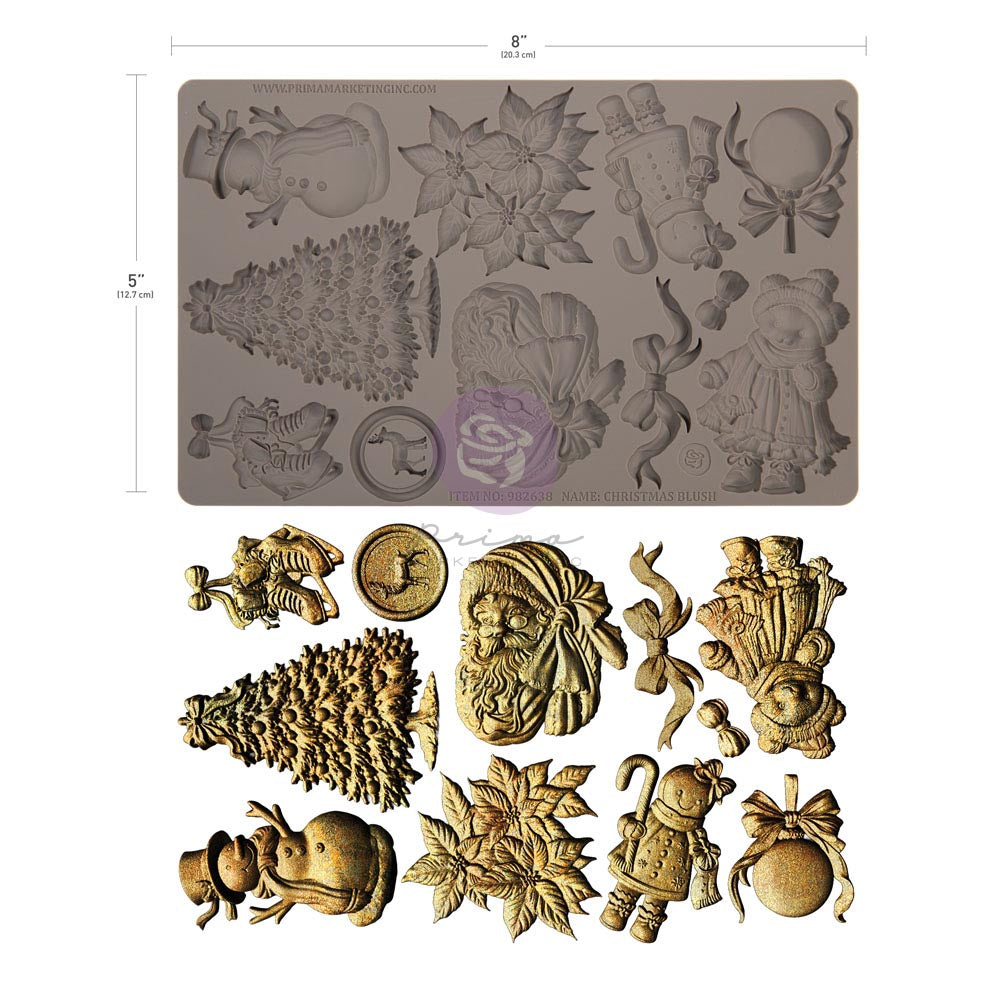 CHRISTMAS BLUSH COLLECTION MOULD - 1 PC, 5" BY 8" X 8MM