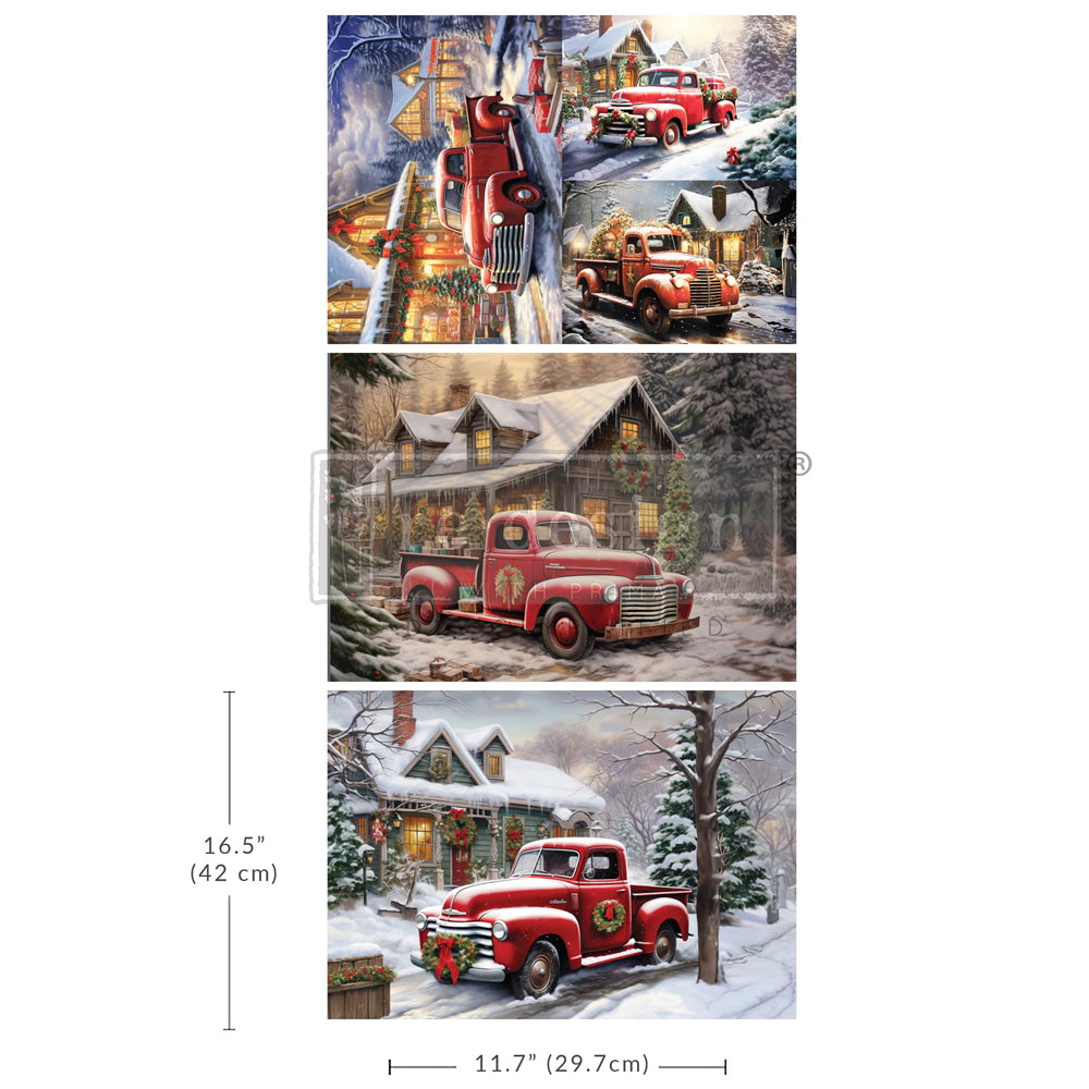 CHRISTMAS CARGO - A3 DECOUPAGE FIBER PACK  – 3 SHEETS, 11.7″X16.5″ EACH