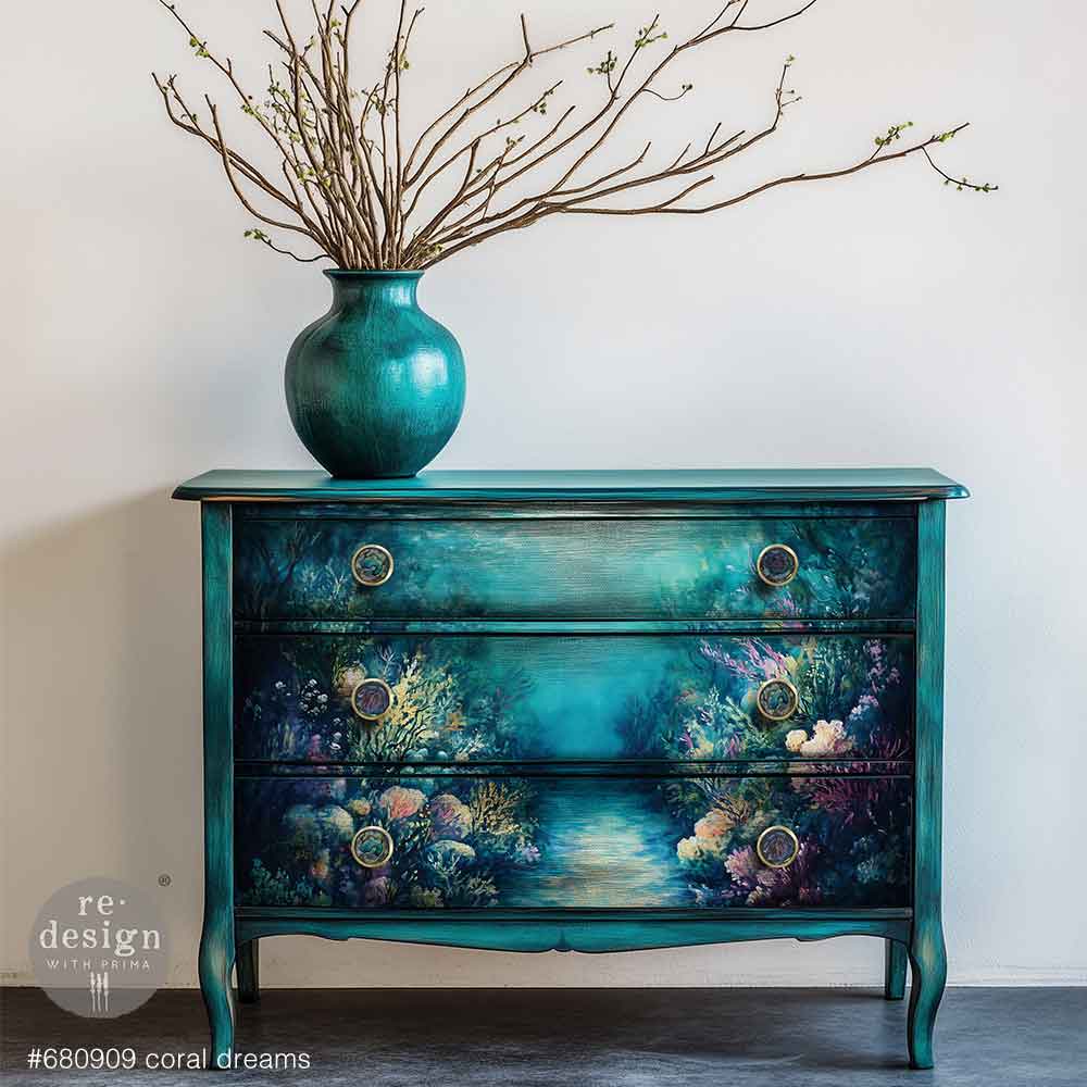 CORAL DREAMS - A1 DECOUPAGE FIBER PAPER - 23.4" BY 33.1"