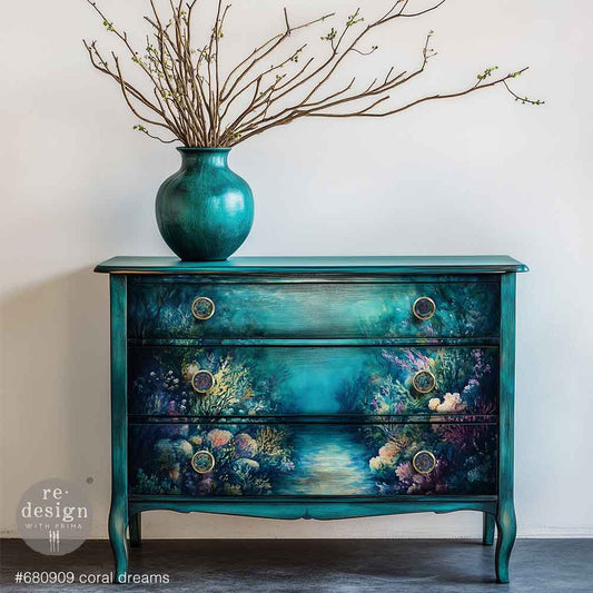 CORAL DREAMS - A1 DECOUPAGE FIBER PAPER - 23.4" BY 33.1"