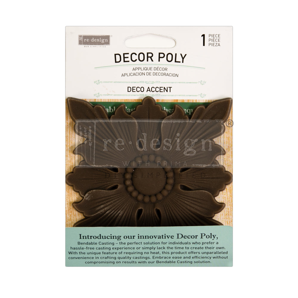 DECO ACCENT - DECOR POLY - 4″X4″X0.275″ / 10.2CMX10.2CMX0.69CM