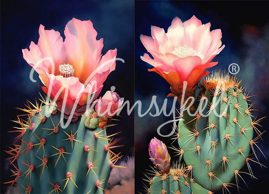 DESERT CACTUS - WHIMSYKEL DESIGNS - DECOUPAGE PAPER - 18LB TISSUE PAPER