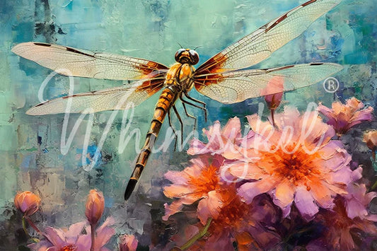 DRAGONFLY DANCE - WHIMSYKEL DESIGNS -29" BY 21"- Decoupage Tissue Paper