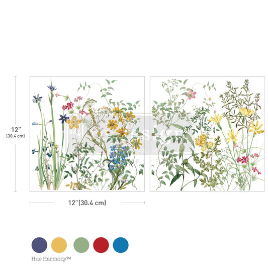ECLAT FLORAL -  MAXI TRANSFERS ® - – 2 sheets, 12″x12″
