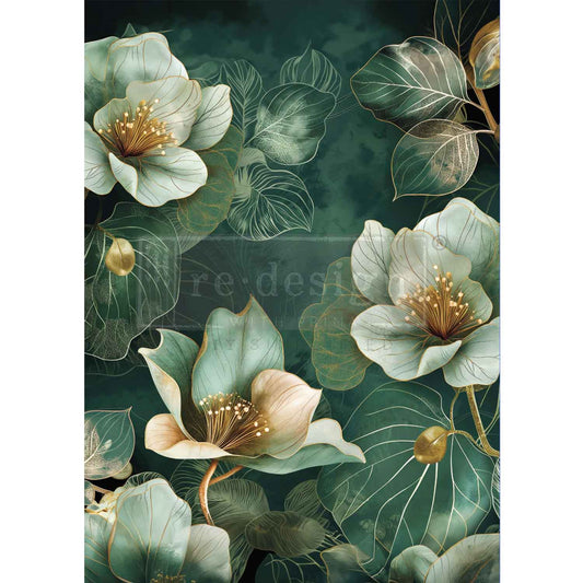 EMERALD ELEGANCE - REDESIGN WITH PRIMA - A1 DECOUPAGE FIBER PAPER