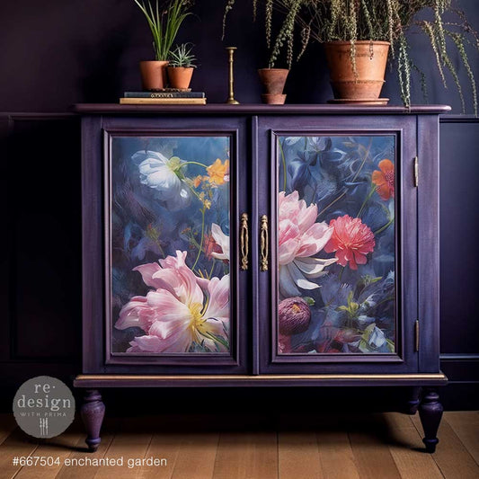 ENCHANTED GARDEN -A1 DECOUPAGE FIBER PAPER - REDESIGN DECOUPAGE IMAGE - A1 - 23.4" X 33.1"