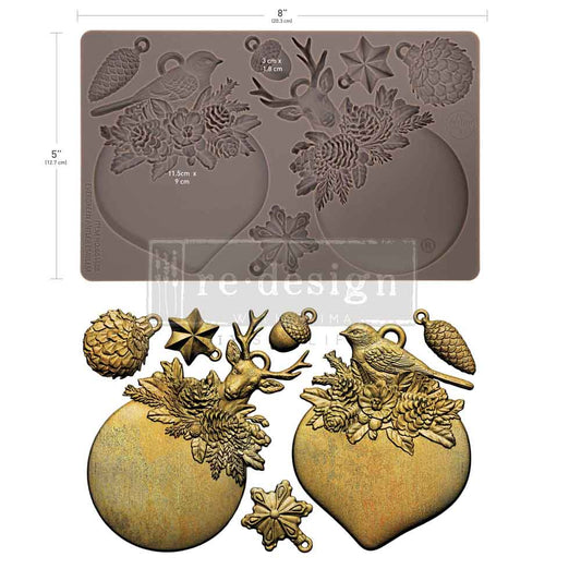 EVERGREEN ANTLER EMBLEM -Decor Moulds® – 1 pc, 5″x8″x8mm
