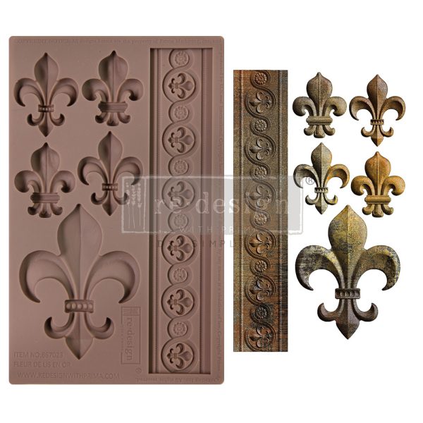 FLEUR DE LIS EN OR – 1 PC, 5″X8″X8MM - DECOR MOULDS®