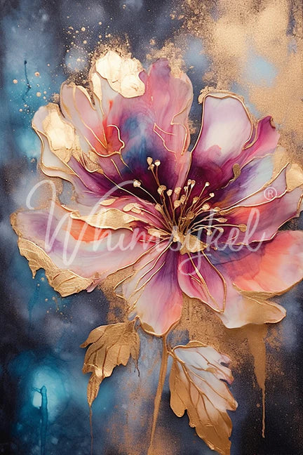 FLORAL METALLIC INK - WHIMSYKEL DESIGNS - 21" BY 29"