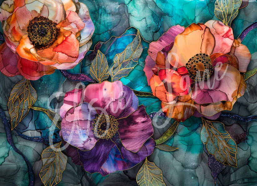 FLORAL STUDY 2 - ELSIE LANE DECOUPAGE TISSUE - 18LB - 29" BY 21"