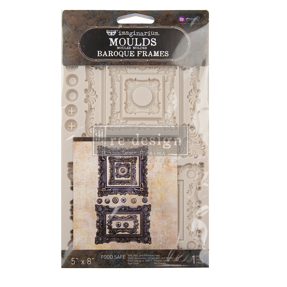 BAROQUE FRAMES - FINNABAIR MOULDS - 5" X 8 " X 8mm  - Silicone