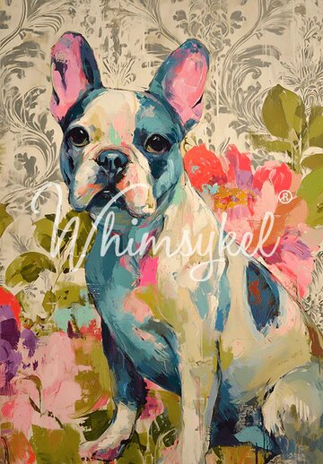 FRENCHIE - WHIMSYKEL DESIGNS - 21" BY 29" - 18LB DECOUPAGE TISSUE PAPER