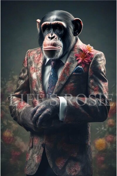 GANGSTER CHIMP - LIFE'S ROSIE DECOUPAGE PAPERS