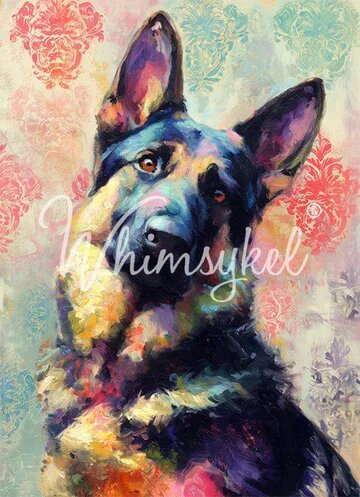 GERMAN SHEPHERD - 21" BY 29" - WHIMSYKEL DESIGNS - 18LB TISSUE PAPER