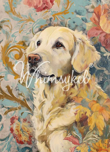 GOLDEN RETRIEVER - WHIMSYKEL DESIGNS - 21" BY 29" - 18LB DECOUPAGE TISSUE PAPER