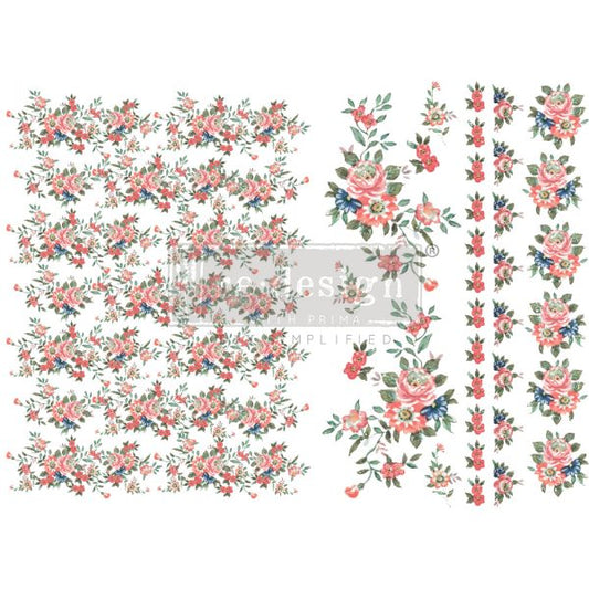 GORGEOUS FLORA -  2 SHEETS, 8.5″X11″ - H2O TRANSFERS