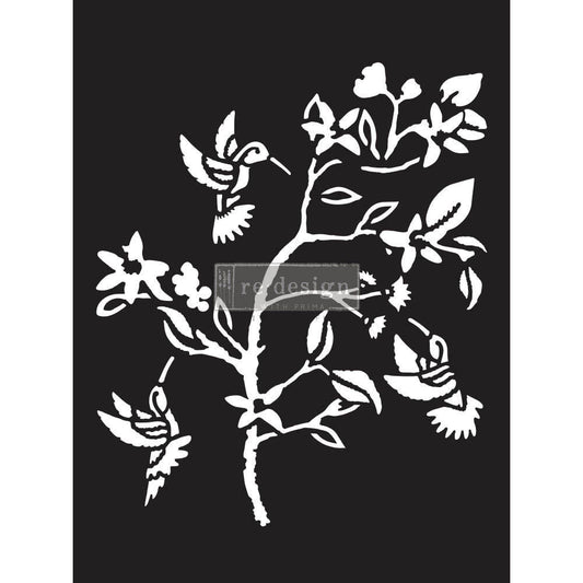 HUMMINGBIRD STENCIL - Redesign with Prima Stencil - 1 pc, sheet size 9″x12″- Laser cut on 16 mil Mylar