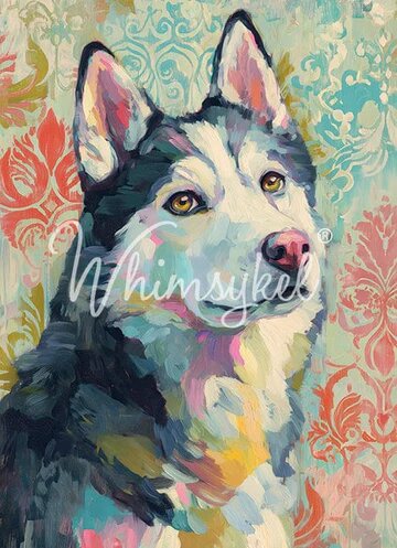 HUSKY - WHIMSYKEL DESIGNS - 21" BY 29" - 18LB DECOUPAGE TISSUE PAPER