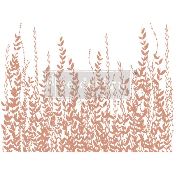 IN THE FIELD -  ROSE GOLD FOIL  - KACHA DECOR TRANSFERS® - TOTAL SHEET SIZE 18″X24″, CUT INTO 2 SHEETS